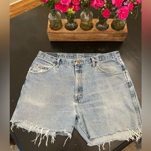 Wranglers Denim Distressed Cutoff Shorts • size 38 waist